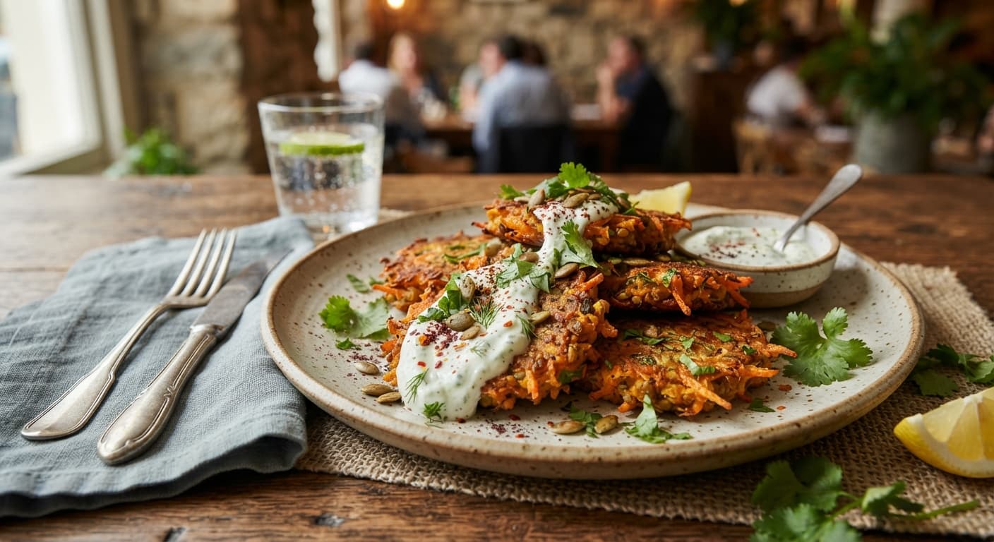 Spiced Lentil & Carrot Fritters
