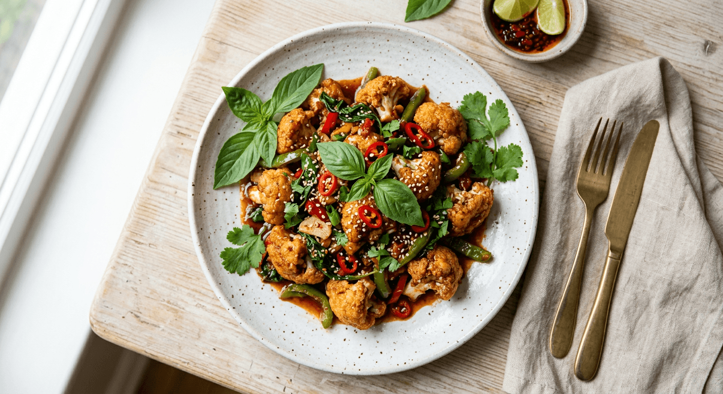 Spicy Basil Cauliflower Gobi