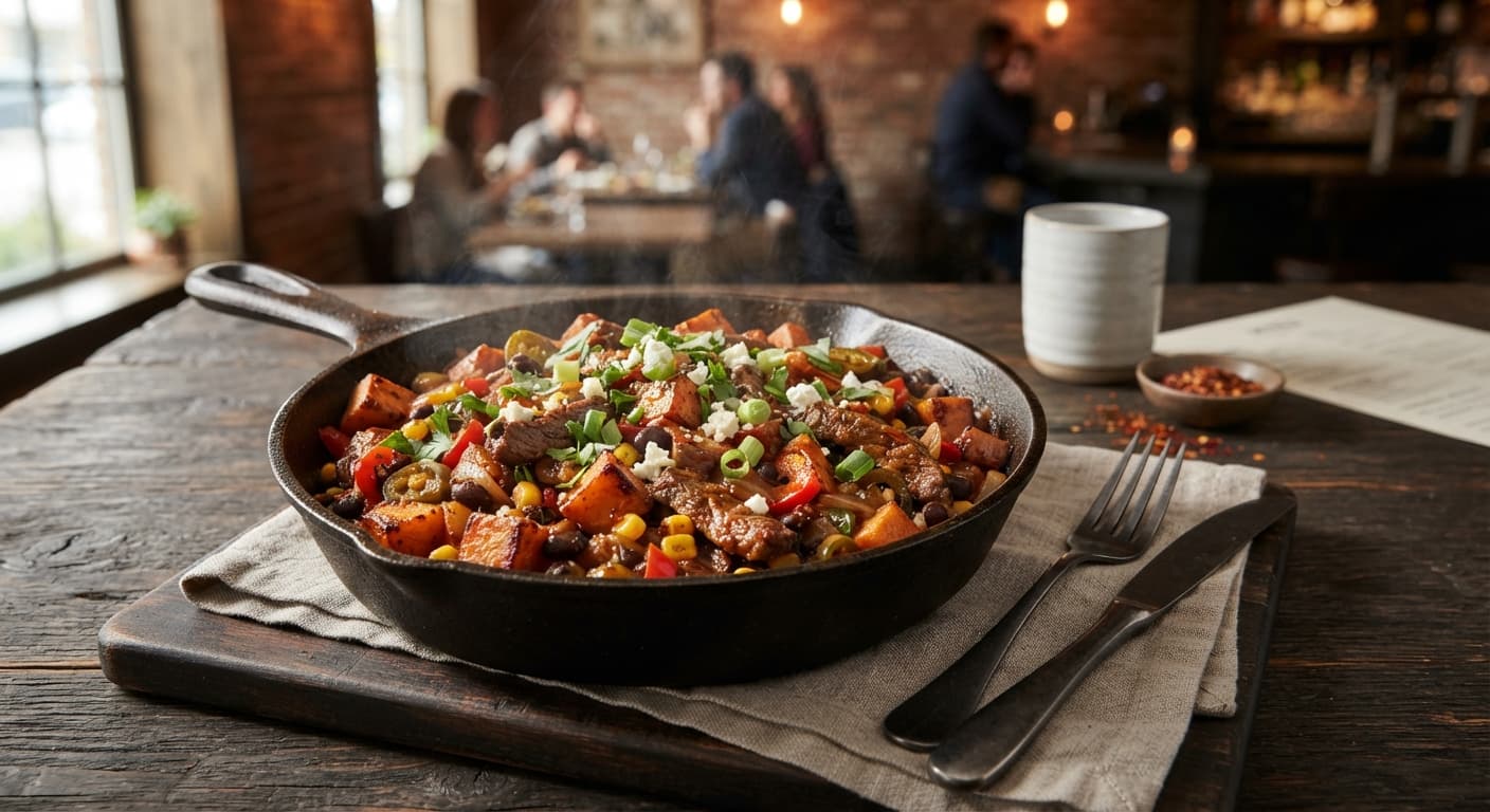 Spicy Beef & Sweet Potato Skillet