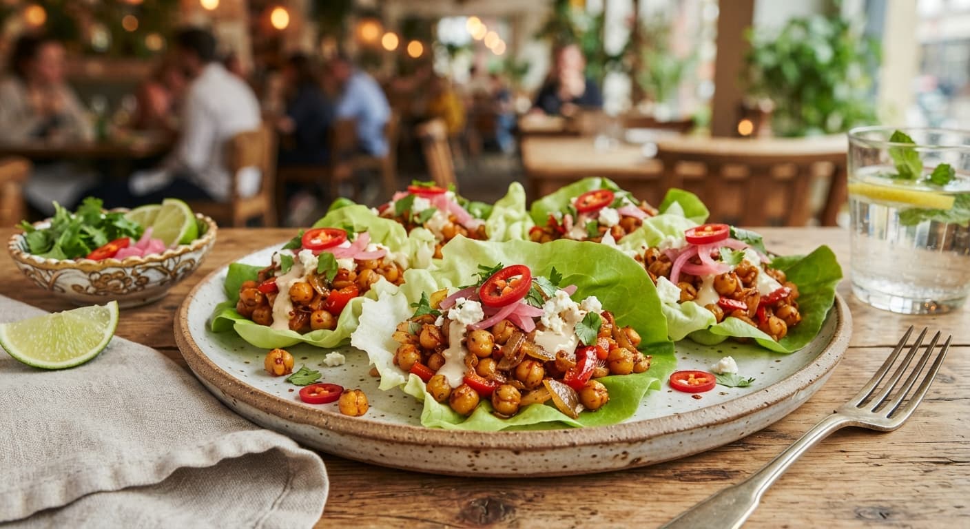 Spicy Chickpea Lettuce Wraps