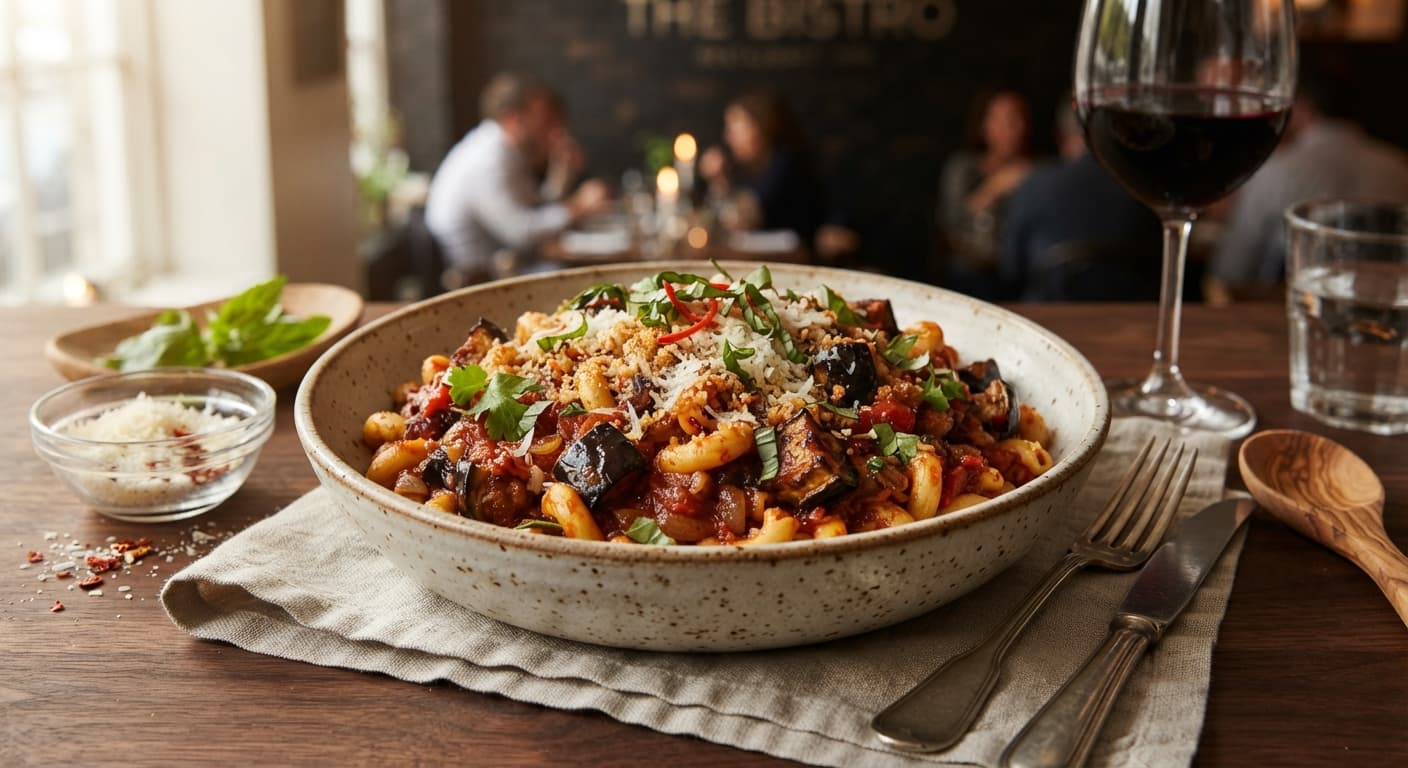 Spicy Eggplant (Baingan) Macaroni