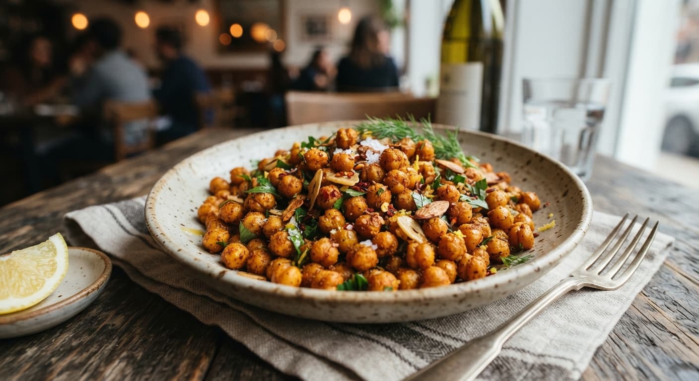 Spicy Garlic Chickpea Crunch
