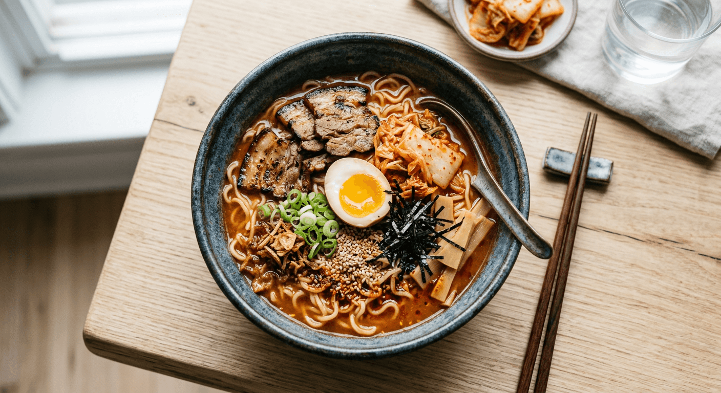 Spicy Kimchi Pork Ramen