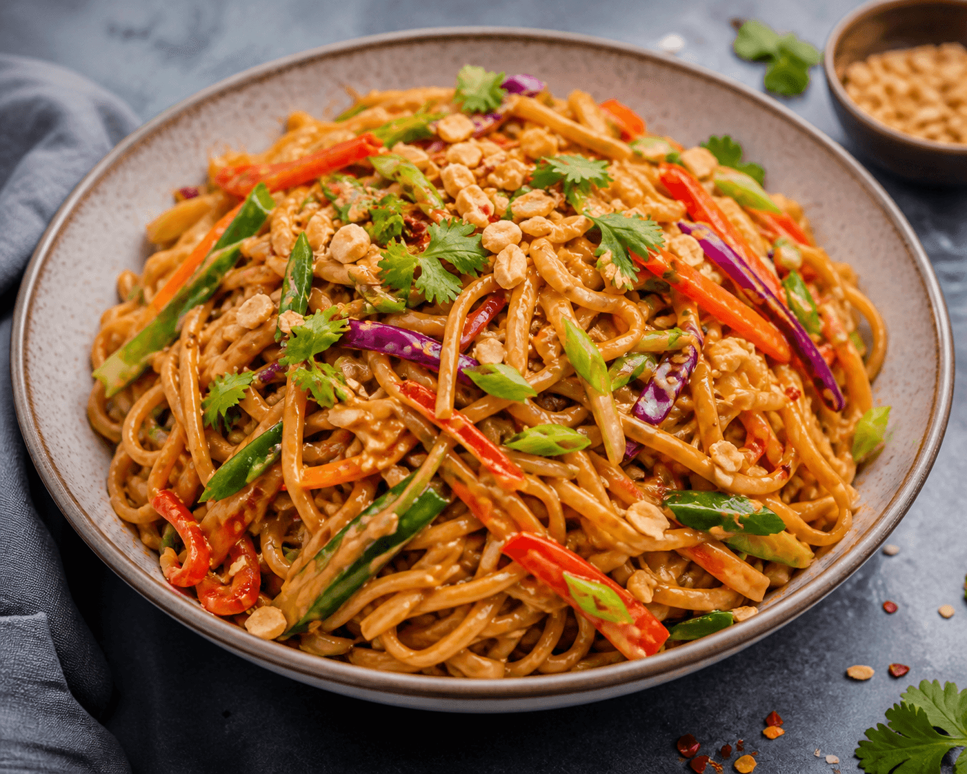 Spicy Peanut Noodles with Veg