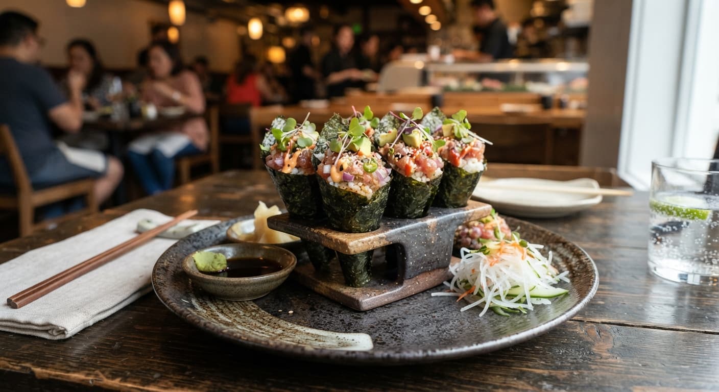 Spicy Tuna Salsa Hand Rolls