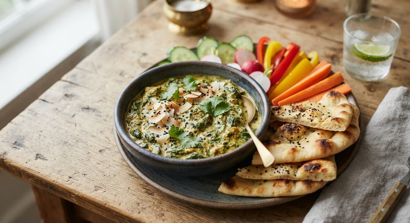 Spinach and Coconut Curry Dip