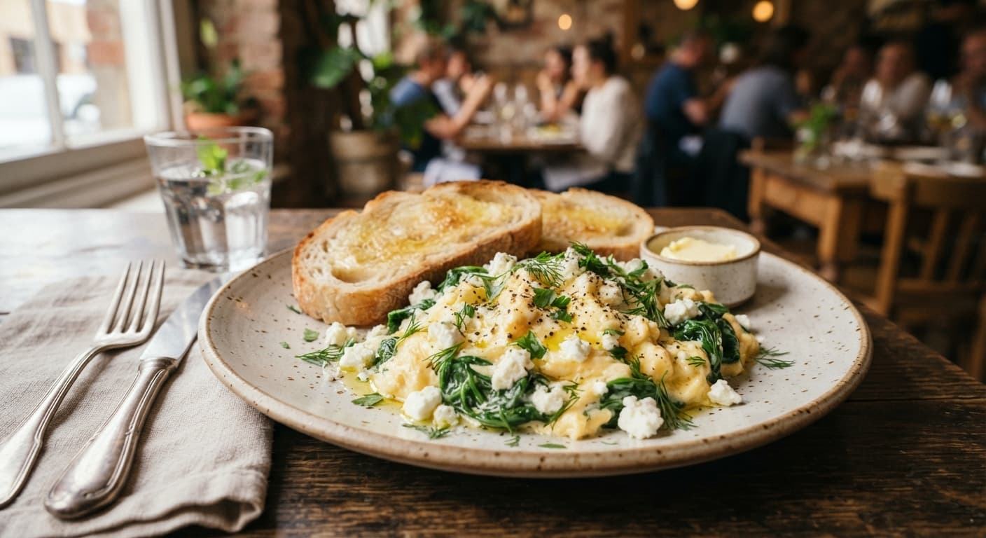 Spinach and Feta Scrambled Eggs