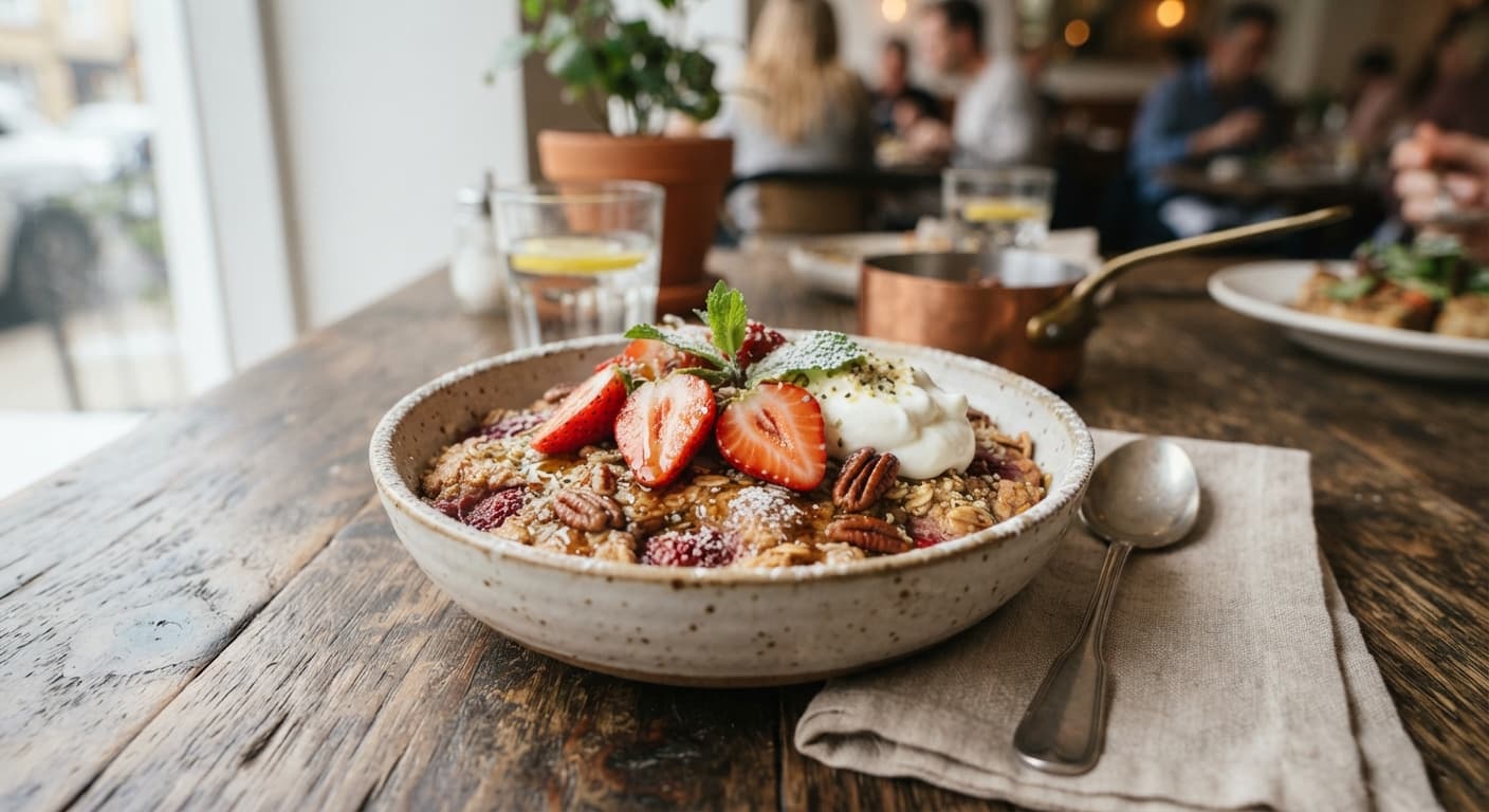 Strawberry Maple Baked Oats