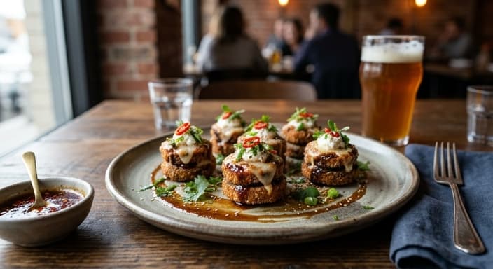 Sweet Soy Eggplant Parm Bites