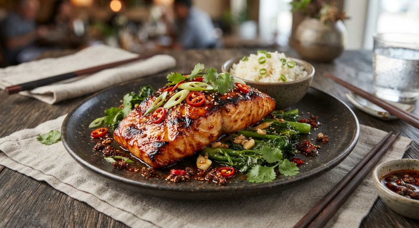 Szechuan Chili‑Glazed Black Cod