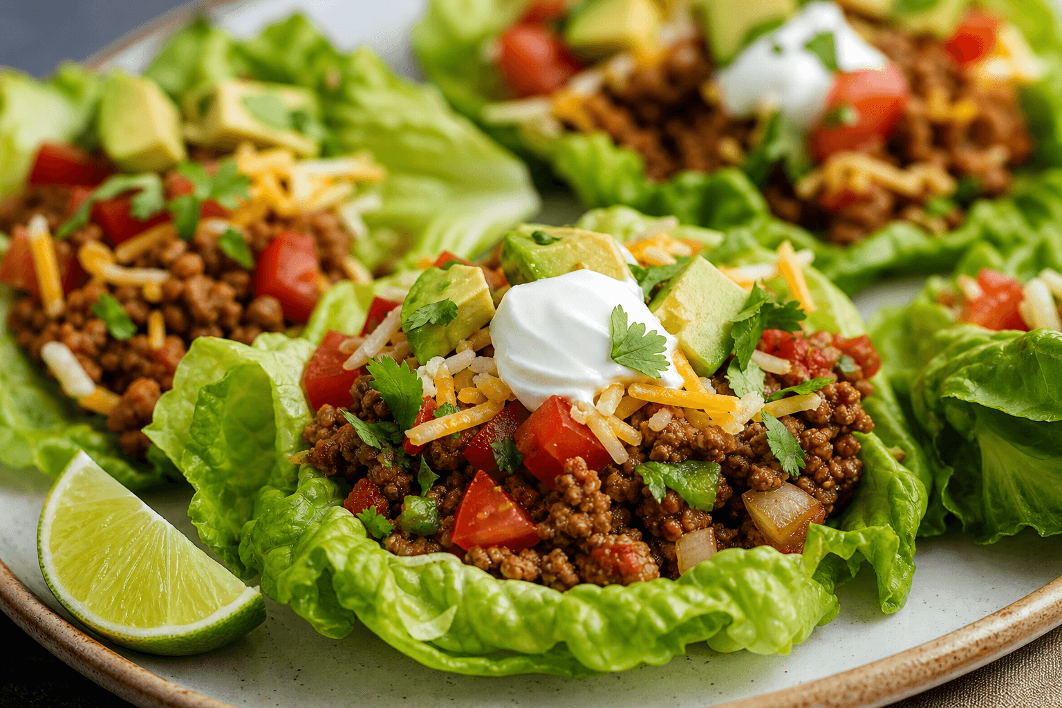 Taco Turkey Lettuce Wraps