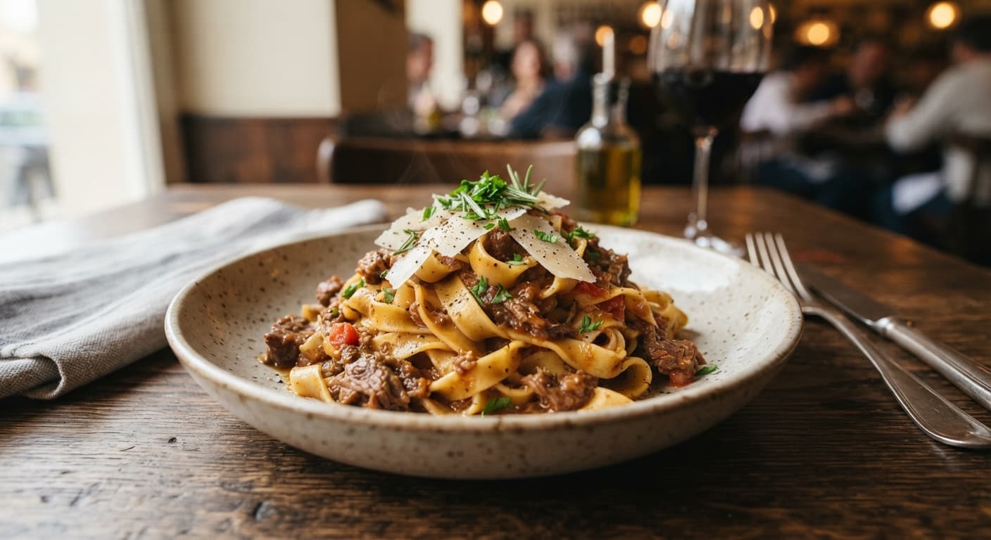 Tagliatelle al Ragù di Cinghiale