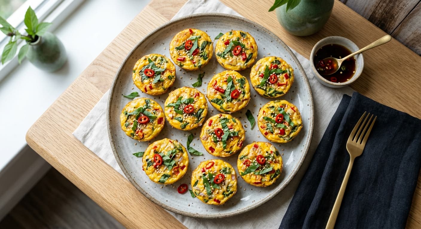 Thai Basil Egg Frittata Bites