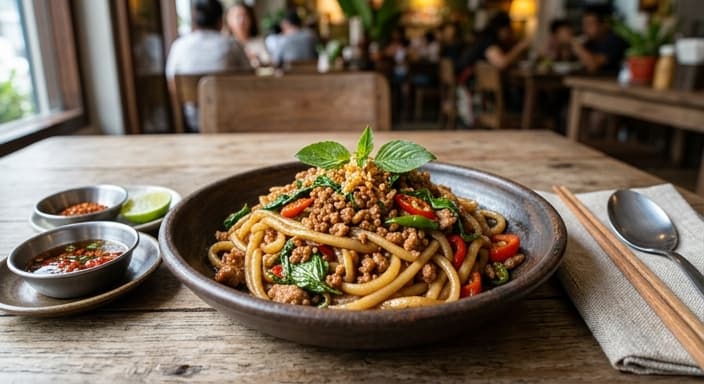 Thai Basil Pork Noodles