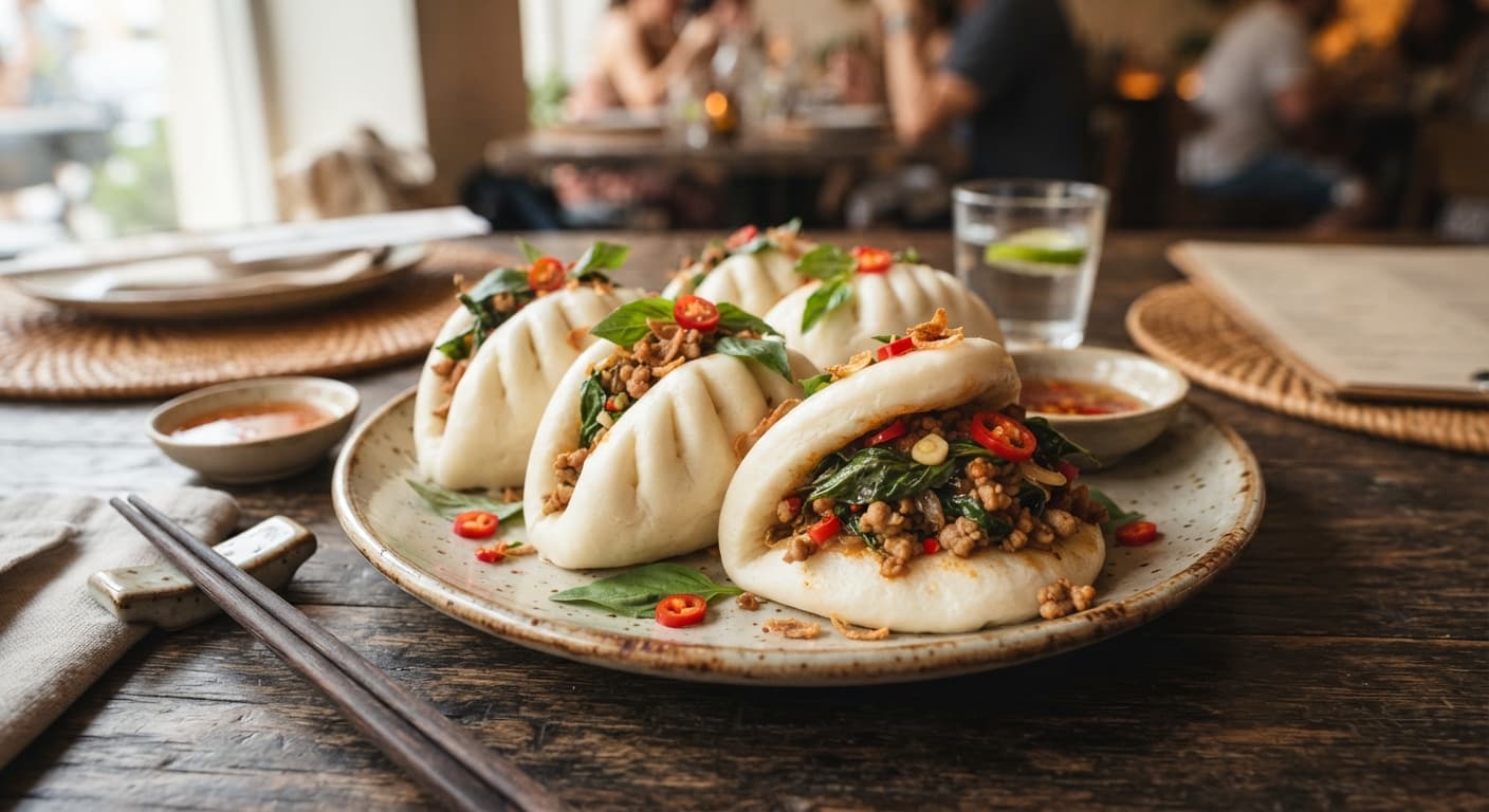 Thai Basil Pork Pau