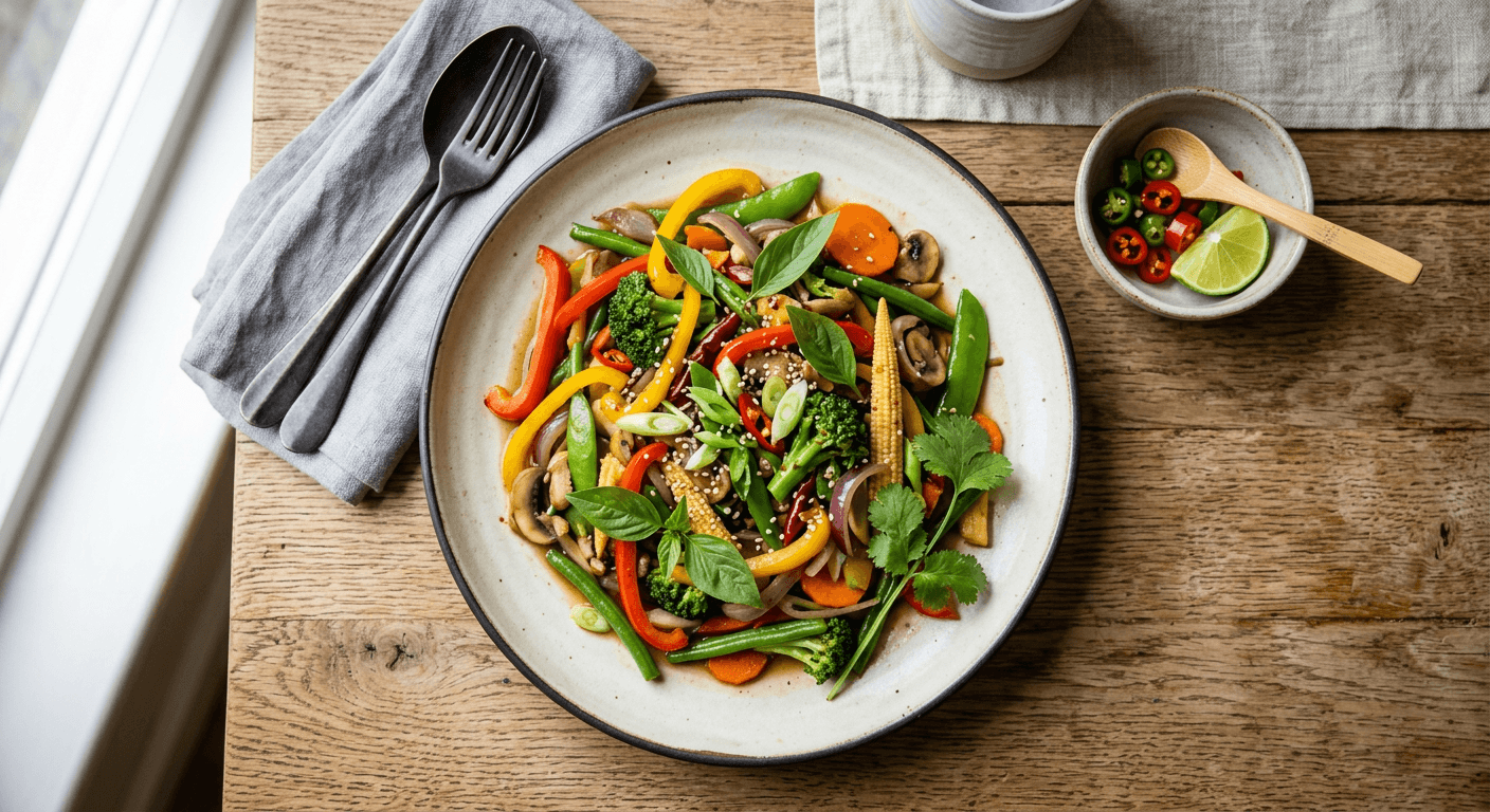 Thai Basil Vegetable Rainbow