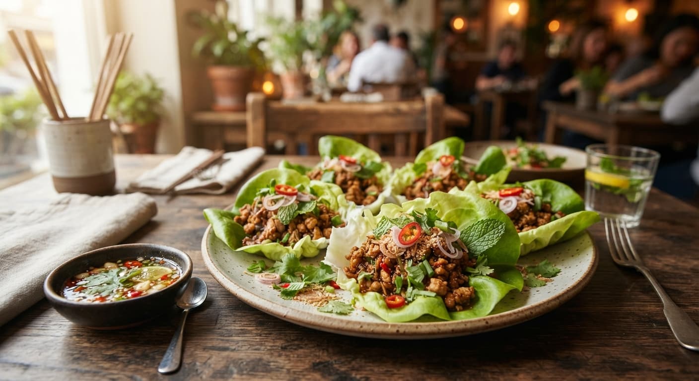 Thai-Style Chicken Lettuce Cups