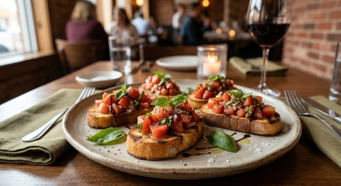 Tomato Basil Bruschetta Toasts