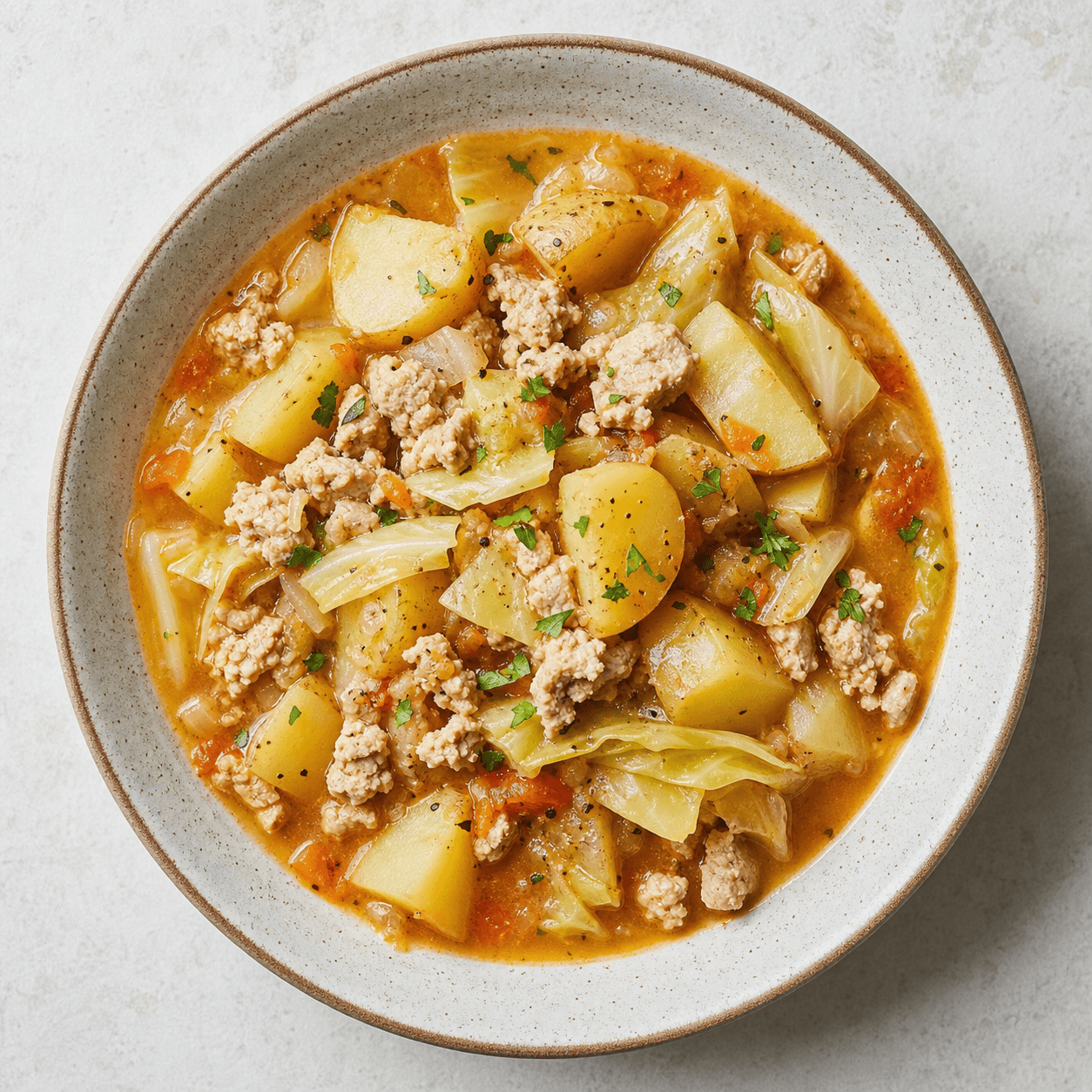 Turkey & Cabbage Potato Stew