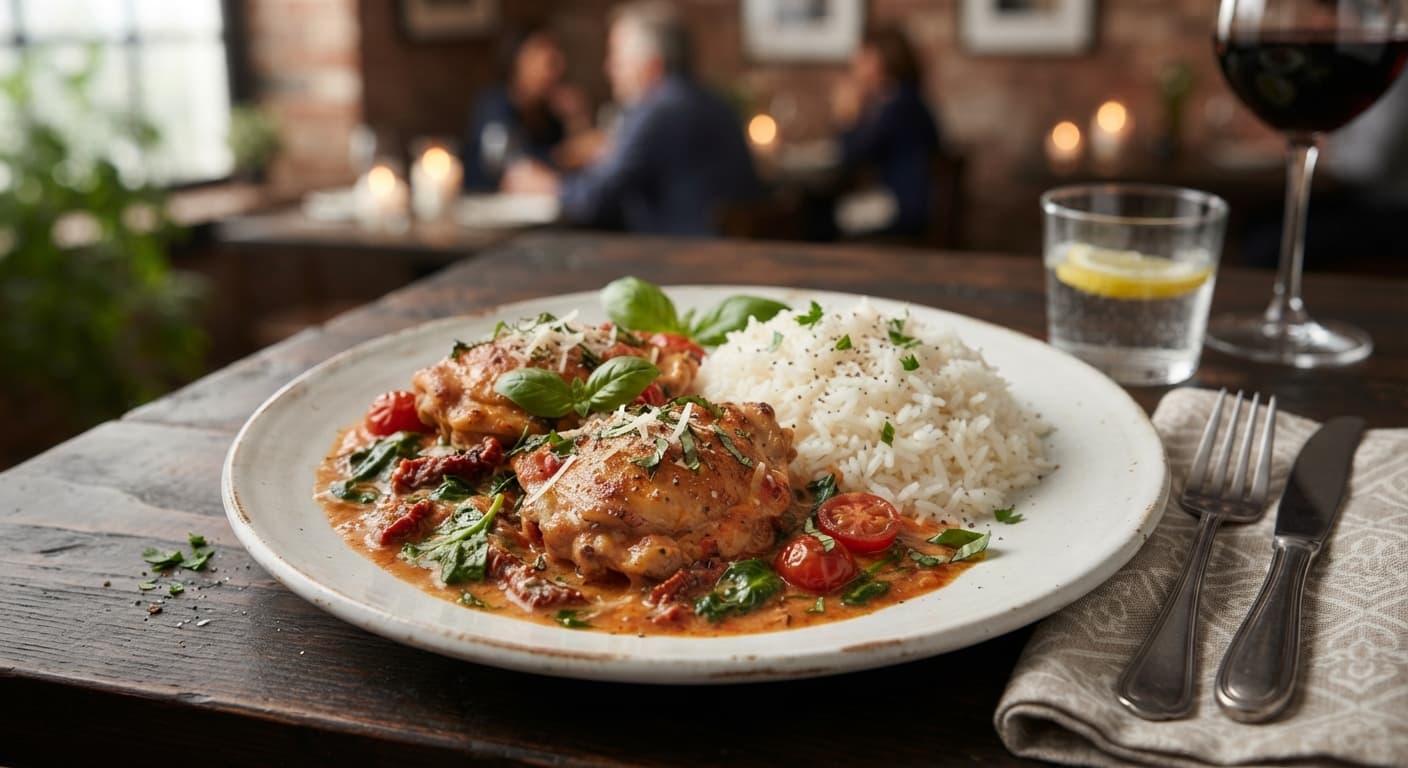 Tuscan Chicken Simmer with Rice