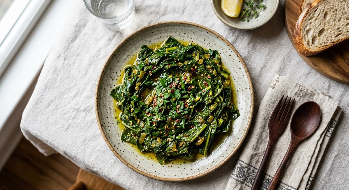 Vegan Gomen with Olive Oil