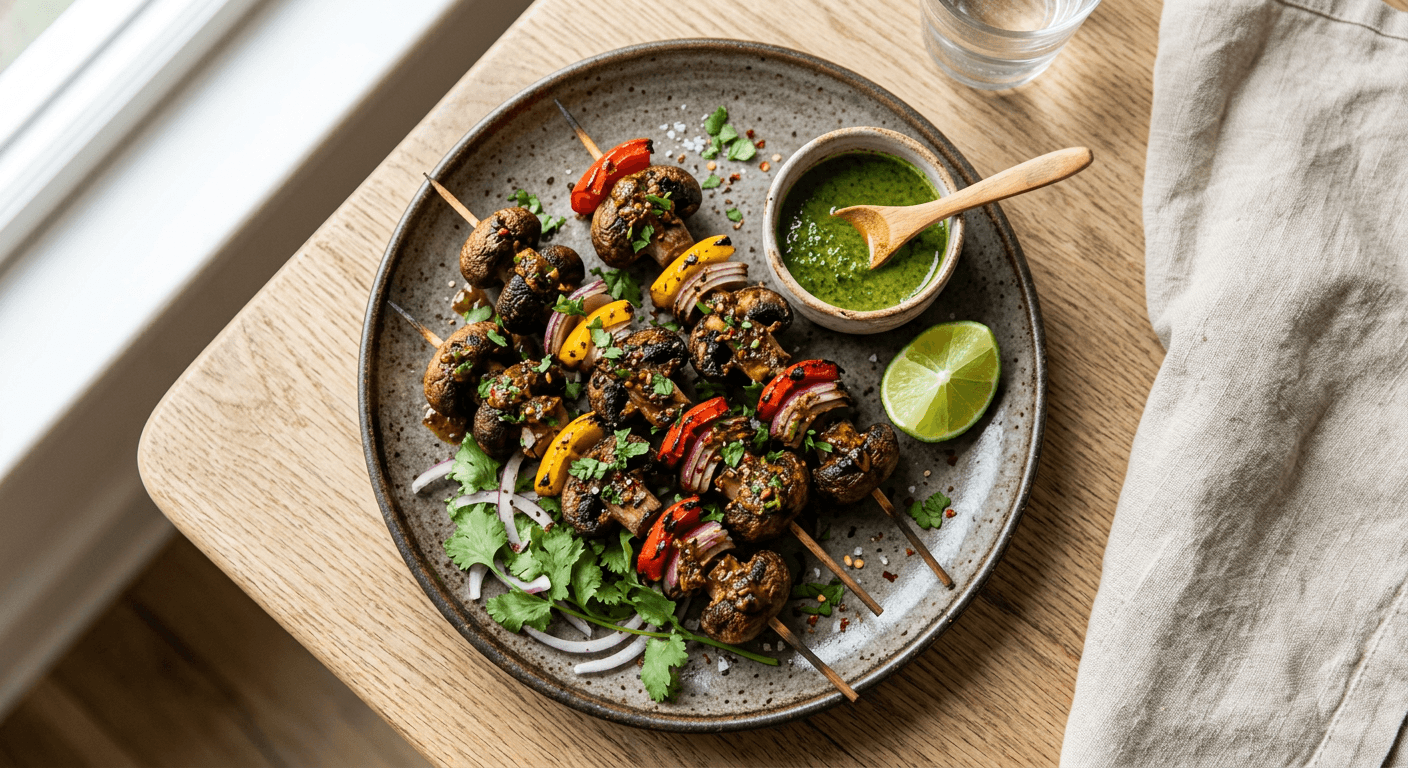 Vegetarian Mushroom Anticuchos
