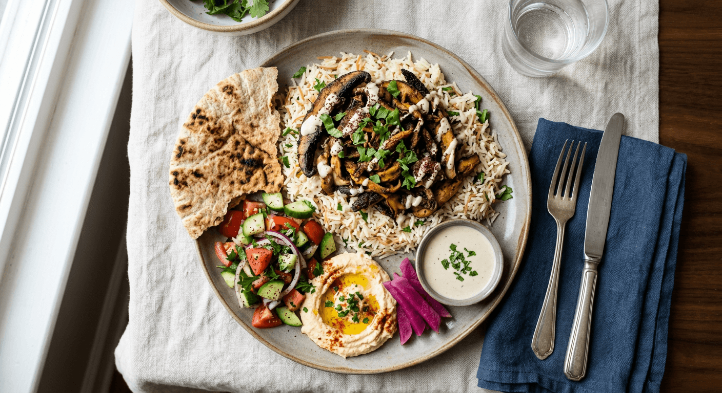 Vegetarian Mushroom Shawarma