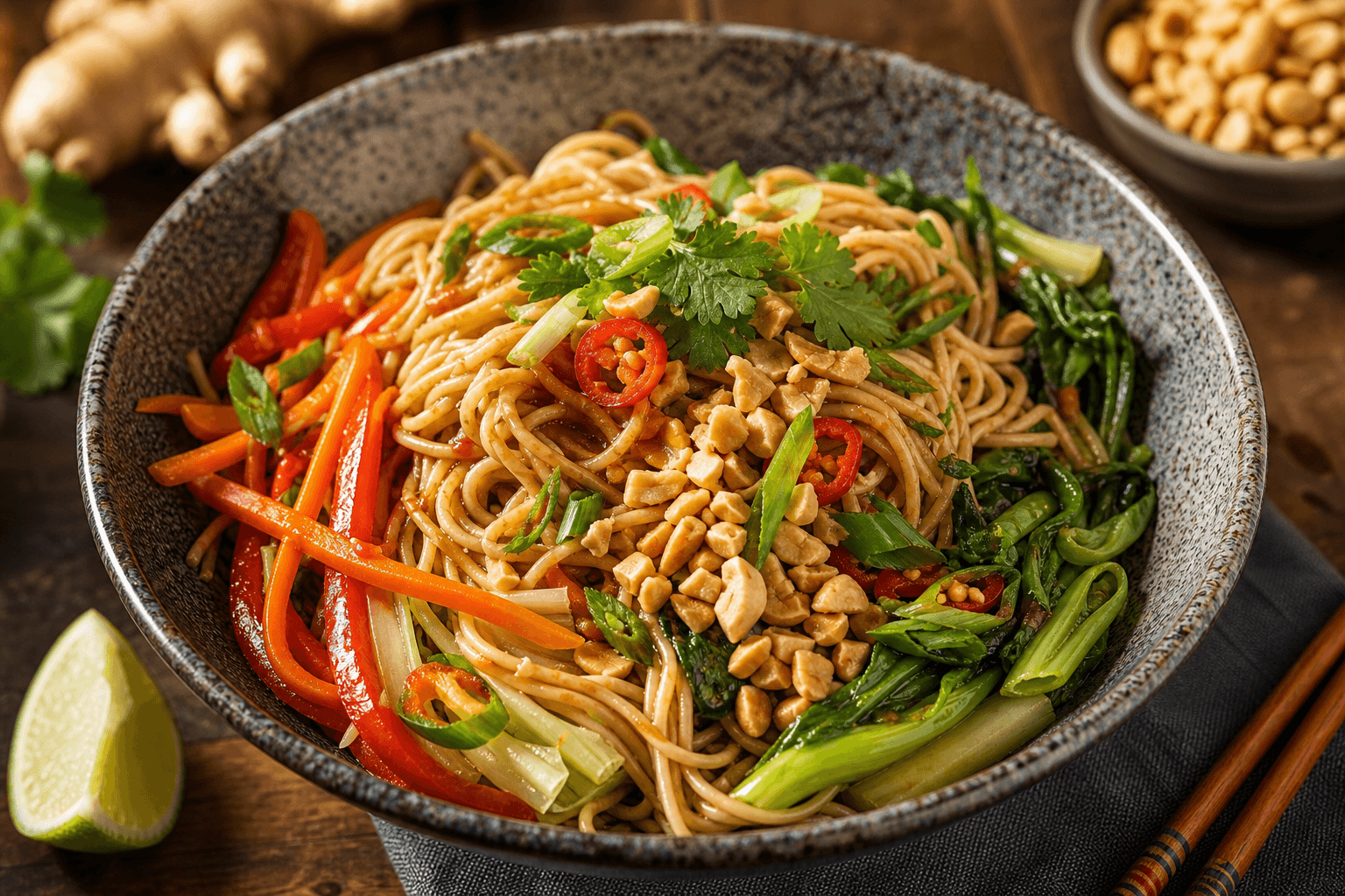 Waka Peanut-Ginger Noodle Bowl