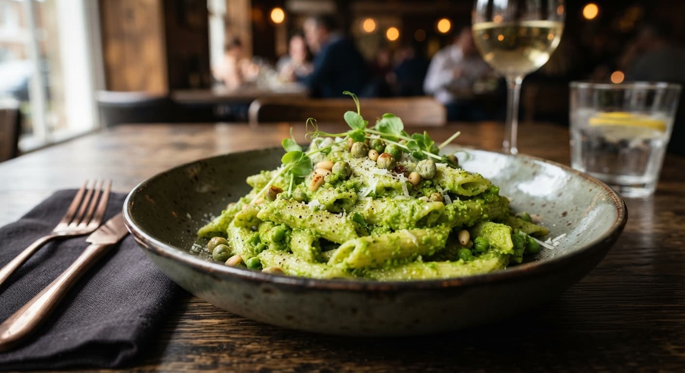 Wasabi Pea Pesto Penne