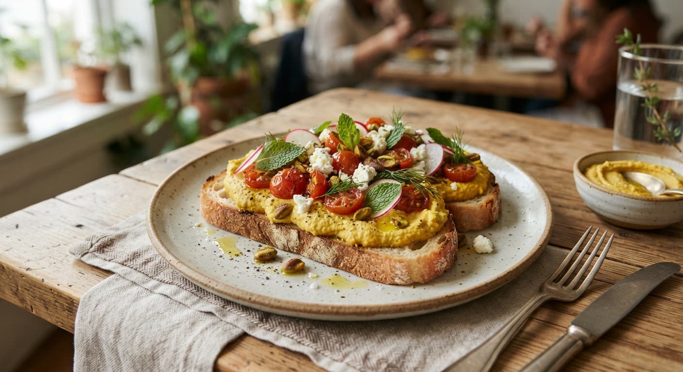Yellow Pea Hummus Toast