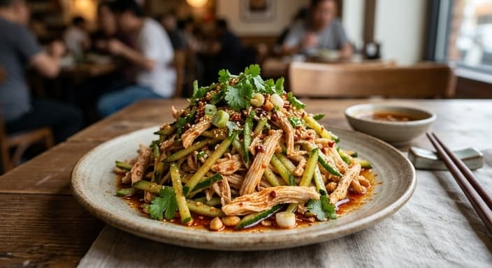 香辣鸡丝凉拌黄瓜