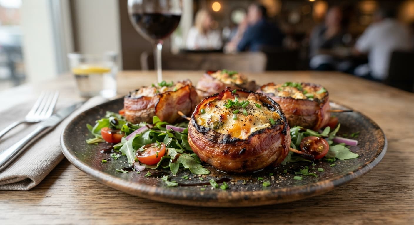 American Bacon‑Wrapped Stuffed Portobello Mushrooms