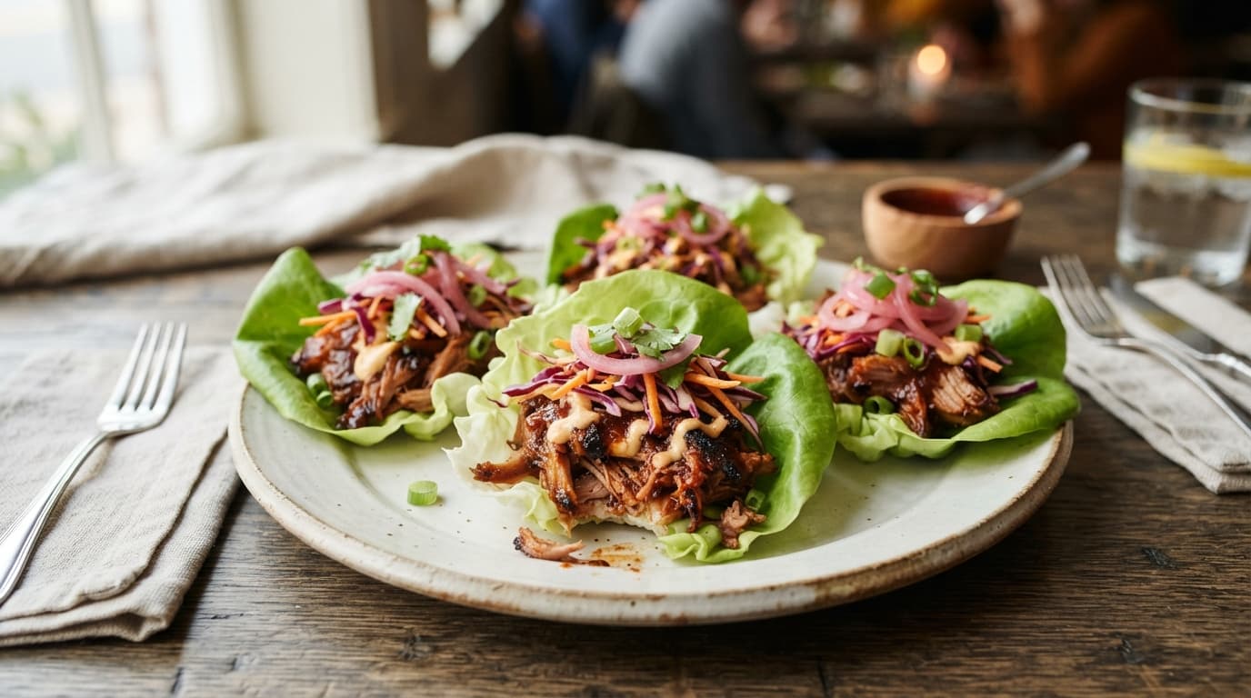 American BBQ Pulled Pork Lettuce Wraps