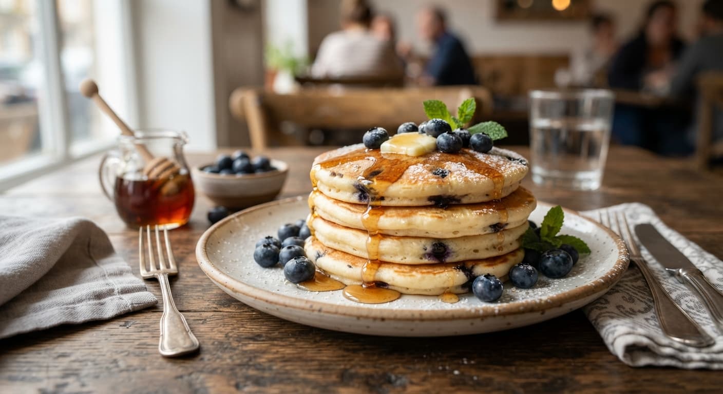 American Classic Pancakes with Blueberries