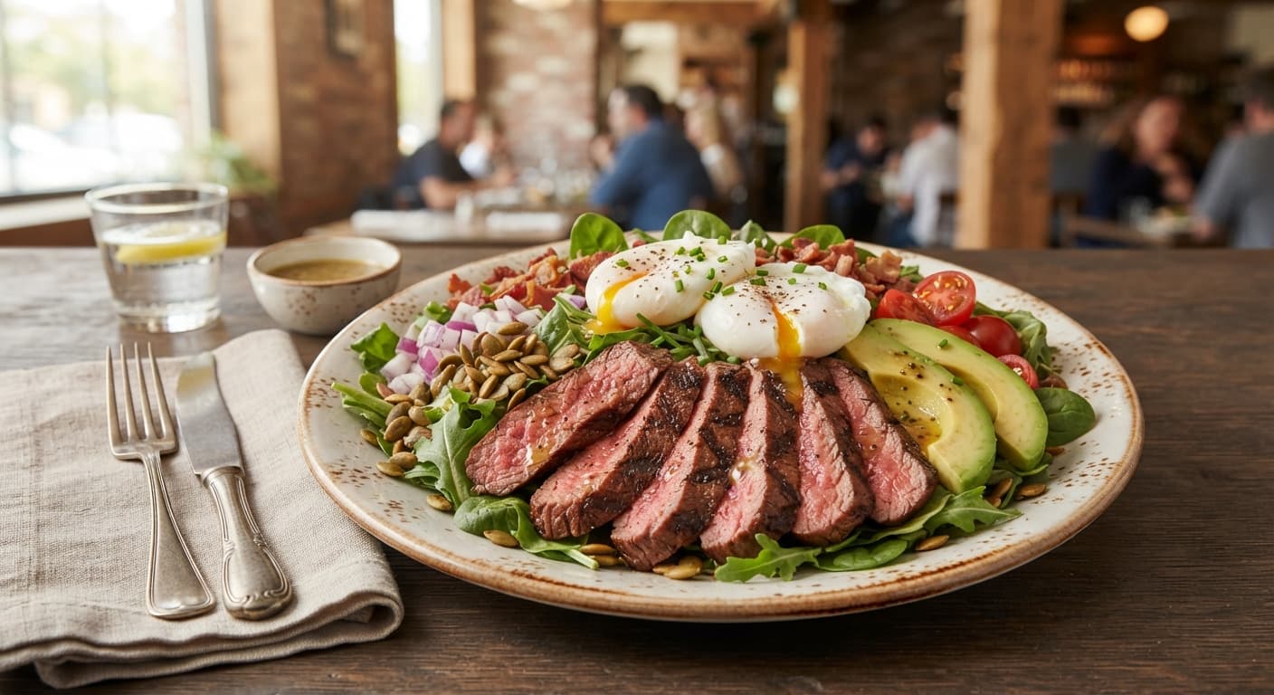 American Steak and Avocado Breakfast Salad