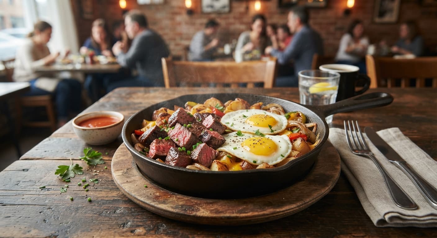 American Steak and Egg Breakfast Skillet