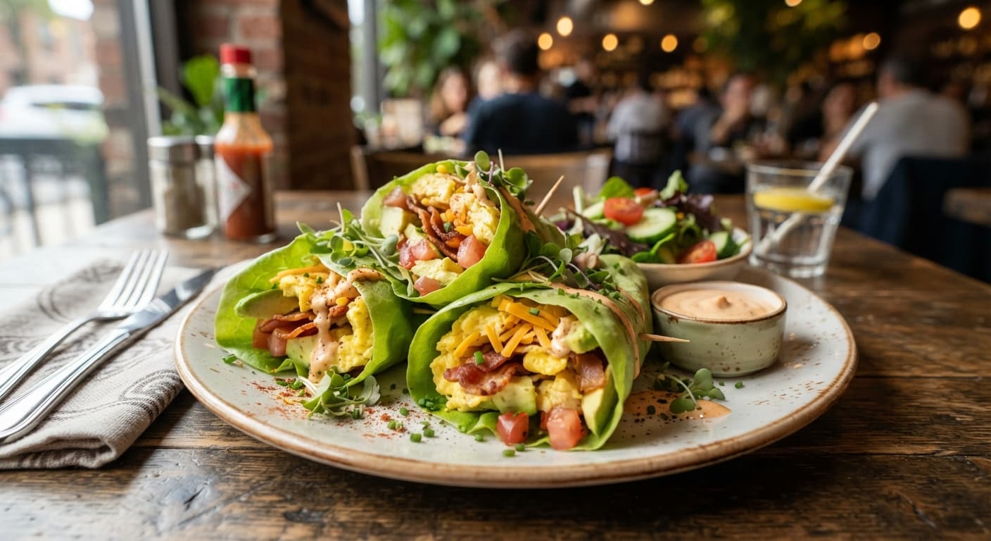 American-Style Low‑Carb Egg and Turkey Bacon Wraps (Lettuce‑Based)