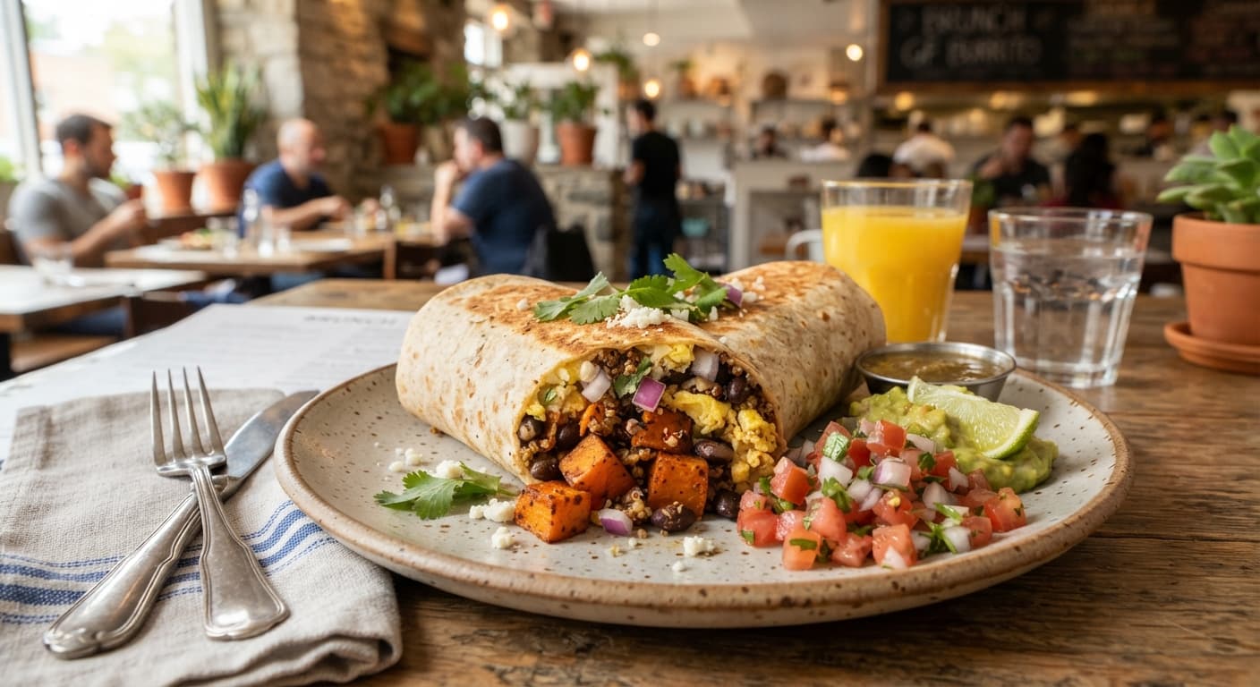 American Sweet Potato & Black Bean Breakfast Burrito (Gluten‑Free Wrap)