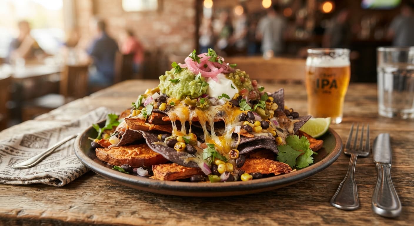American Sweet‑Potato & Black Bean Nachos