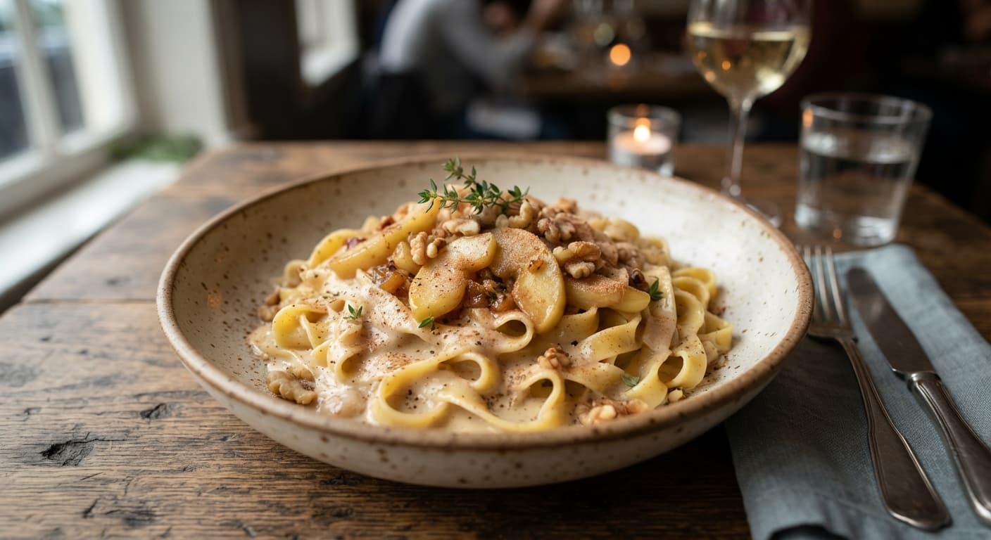 Apple‑Cinnamon Cream Sauce Tagliatelle