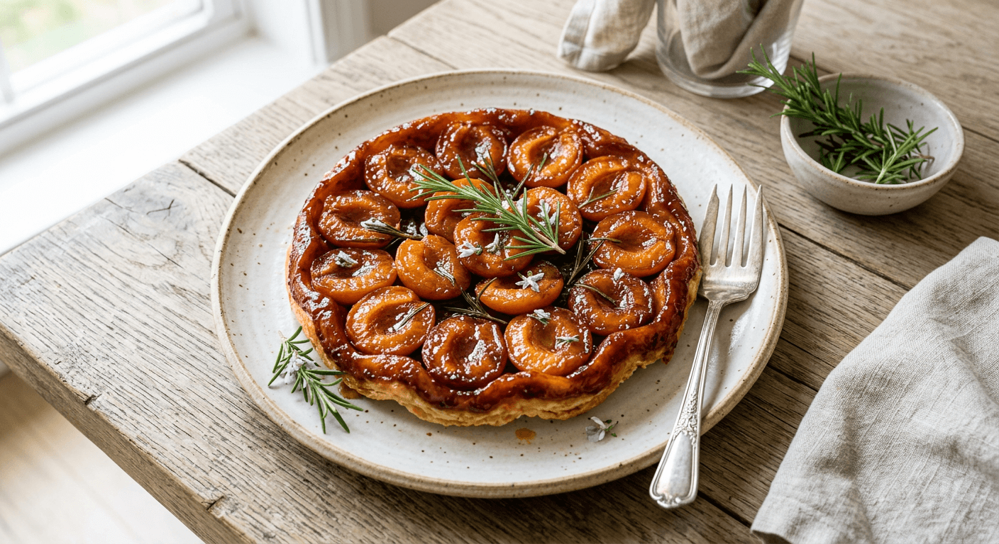 Apricot and Rosemary Tarte Tatin