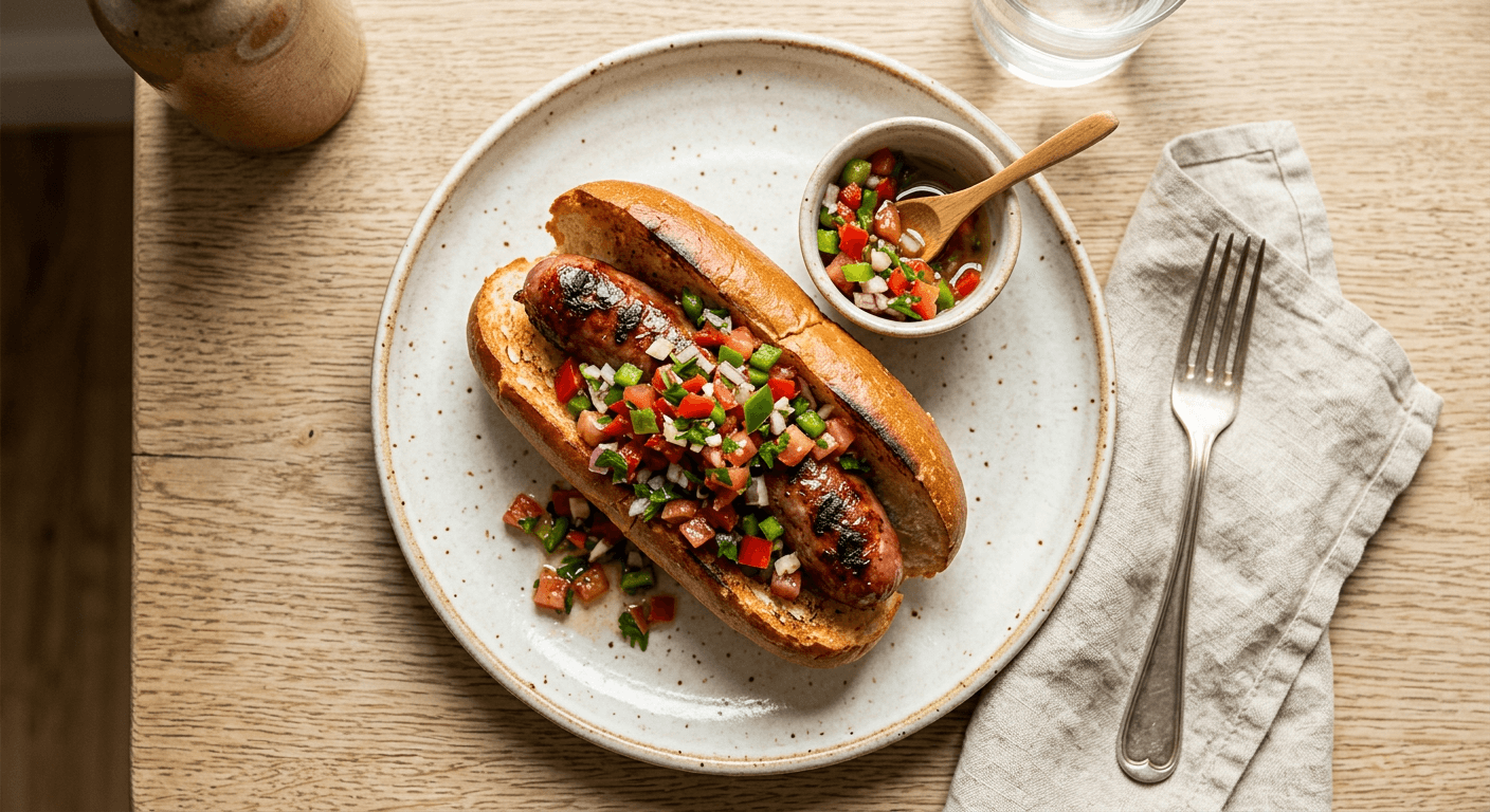 Argentine Choripán With Salsa Criolla