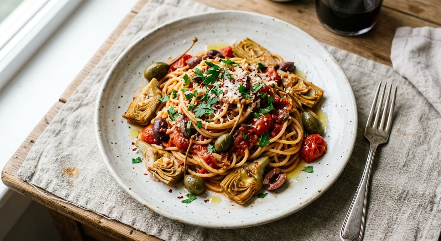 Artichoke and Caper Berry Puttanesca