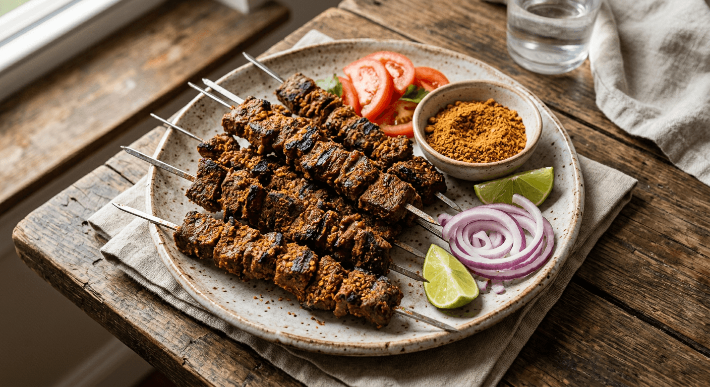 Authentic Nigerian Beef Suya Skewers