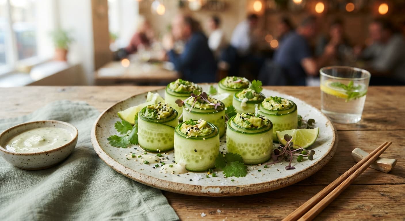 Avocado‑Lime Cucumber Rolls