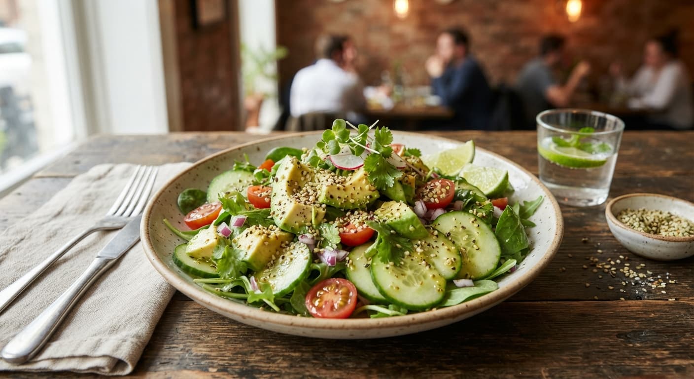 Avocado Lime Salad with Cucumber and Hemp Seeds