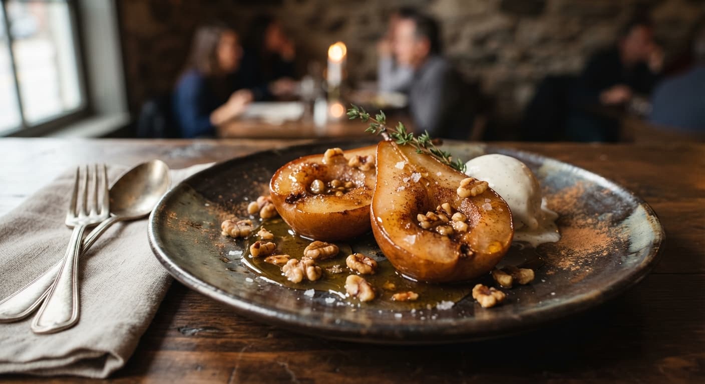 Baked Cinnamon Pears with Honey and Walnuts