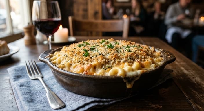 Baked Mac & Cheese with Crunchy Breadcrumb Top