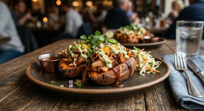 BBQ Chicken Stuffed Sweet Potatoes
