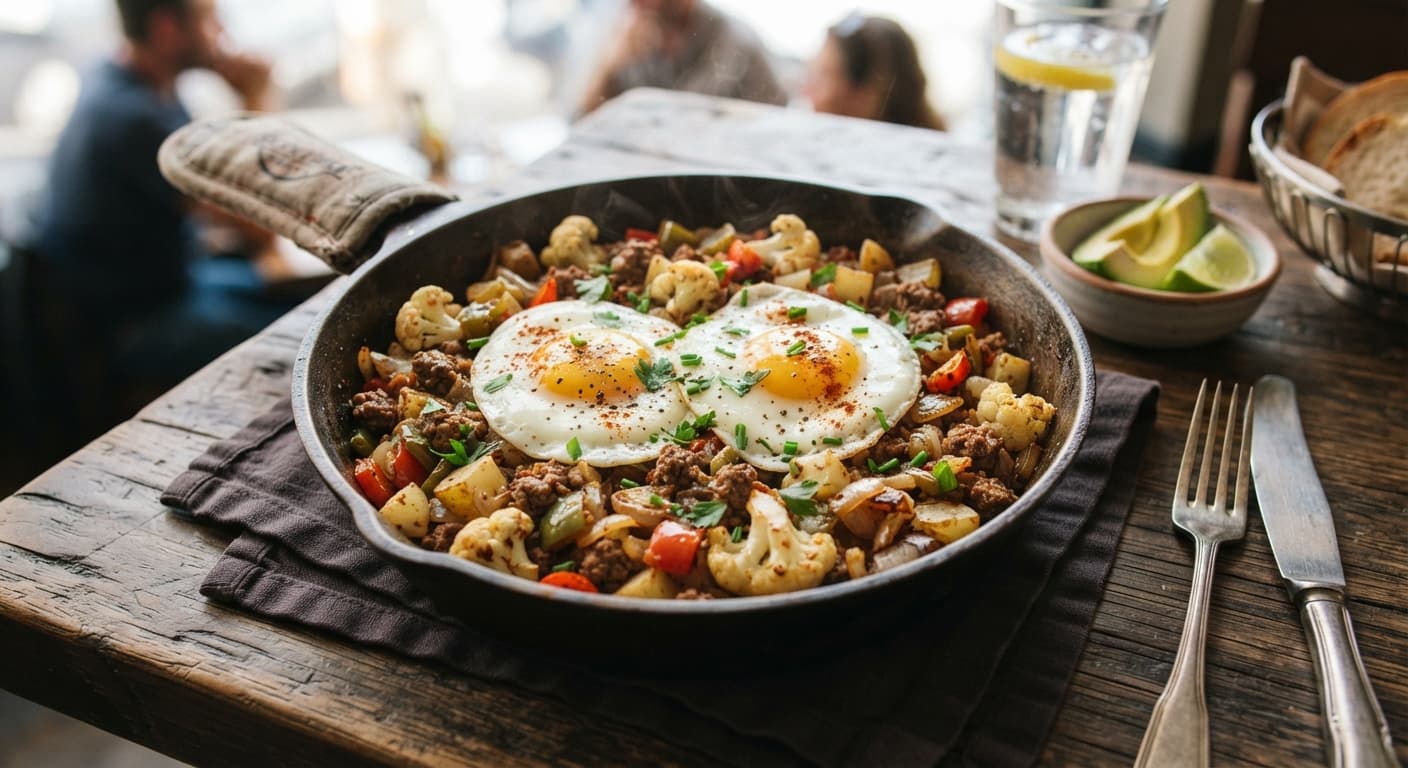 Beef and Cauliflower Breakfast Skillet